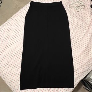 St. John Black Midi Wool Knit Skirt Small